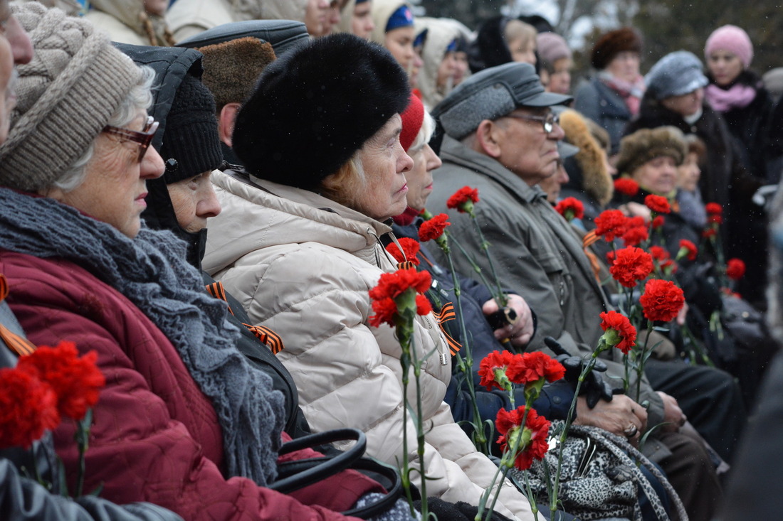 Главные участники митинга — ветераны Великой Отечественной войны и труженики тыла