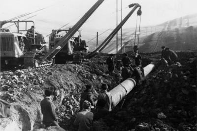 Строительство магистрального газопровода Моздок — Тбилиси, 1966 г.