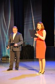 Ведущие церемонии открытия конференции Андрей Мирской и Мария Крайнова