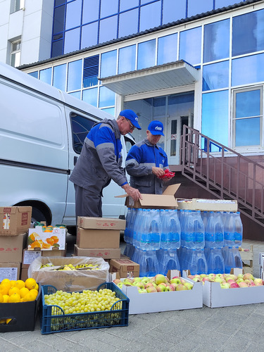 Гуманитарная помощь готовится к отправке в Окружной военный клинический госпиталь г. Ставрополя. Фото Ольги Зиминой.