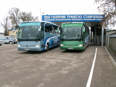 Автобусы готовы к рейсу.