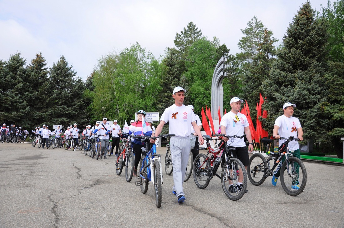 Старт велопробега "Великой Победе посвящается" в г. Изобильном