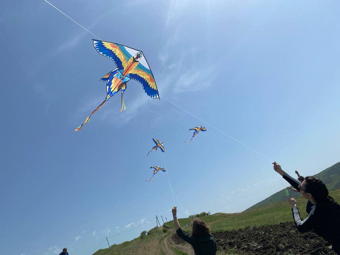 Акция по запуску воздушных змеев. Фото Елены Ситниковой