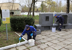 Работы на мемориале воинам, погибшим в годы Великой Отечественной войны