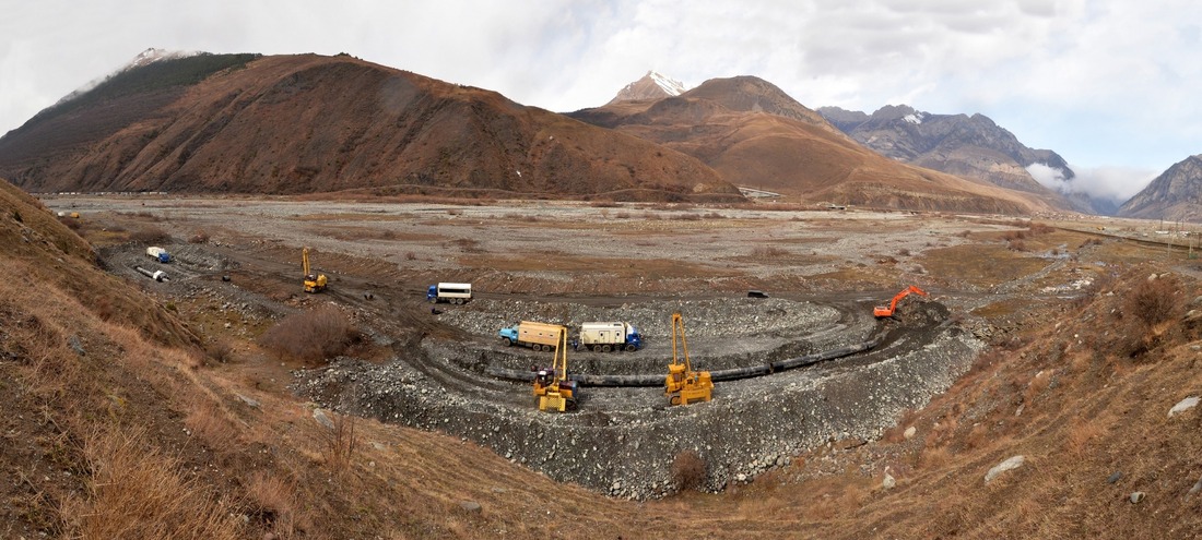 Работы проходят на магистральном газопроводе Северный Кавказ — Закавказье